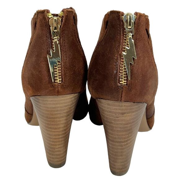 Betsey Johnson Jensen Leather Chestnut Brown Bootie Boots - Picture 11 of 12